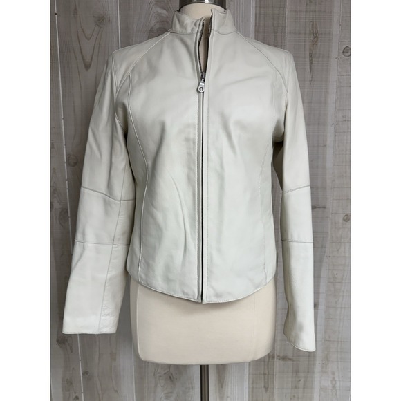 Wilson Jackets & Blazers - Wilson's Leather Short Jacket Women Cream/White Moto Classic Rare M
